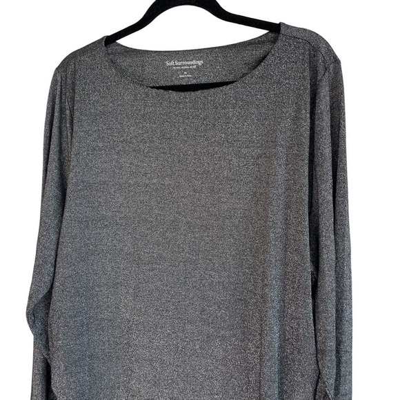 Soft Surroundings Metallic Ruched Blouse, Size 3X - Picture 2 of 5